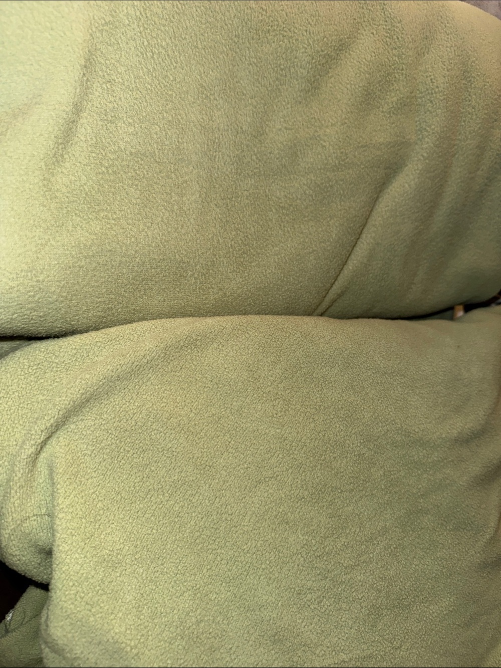 Soft Light Green Fleece fitted sheet and flat sheet